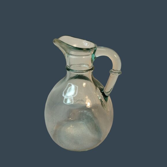 Vintage Clear Glass Oil  Vinegar Cruet Handle  Stopper Canadian Glass - Picture 6 of 11